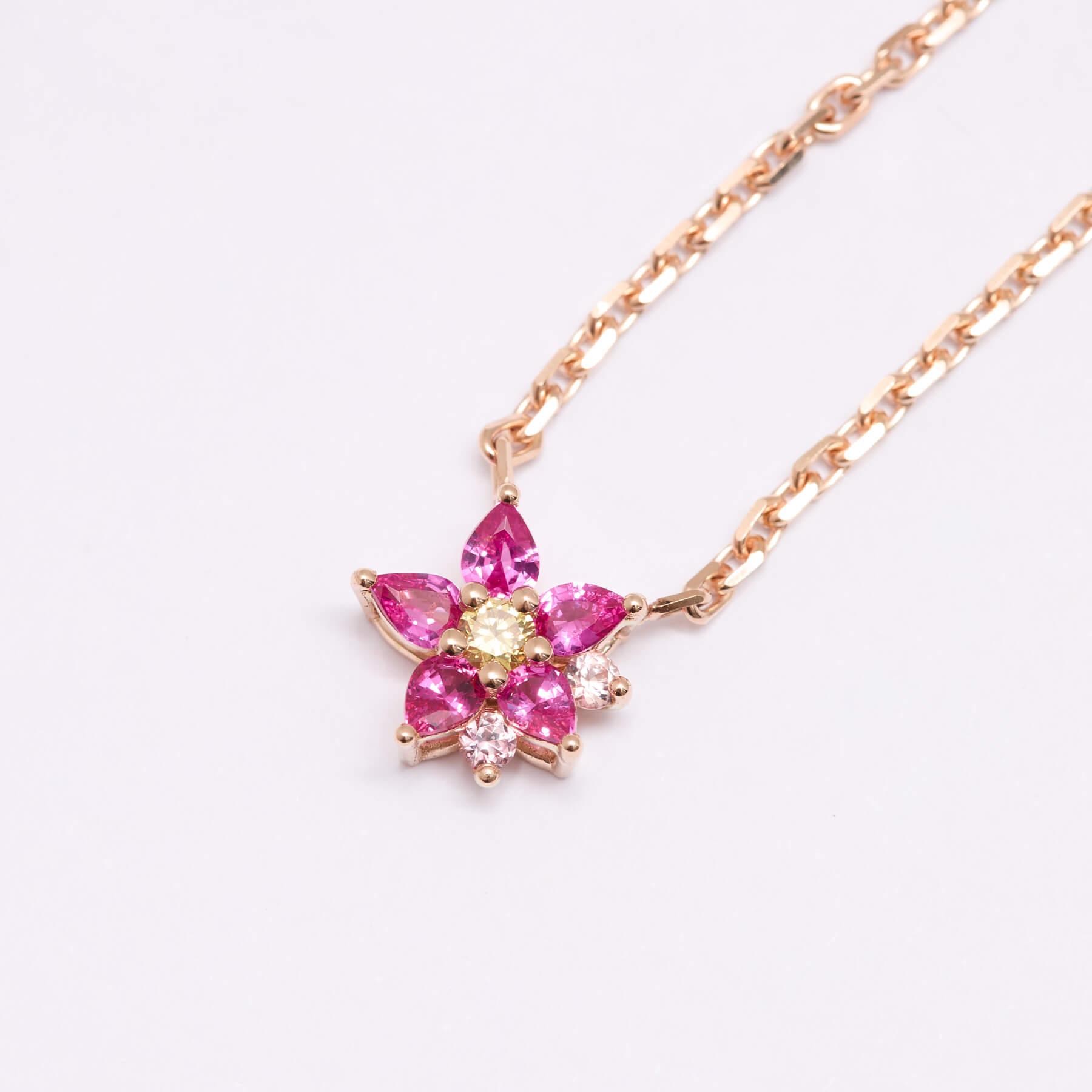 collier saphir rose