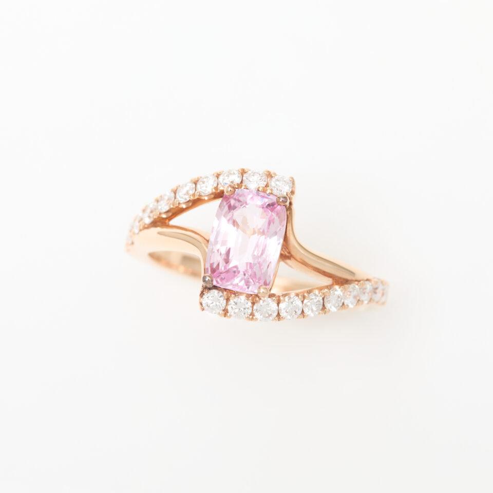Bague Saphir Padparadscha
