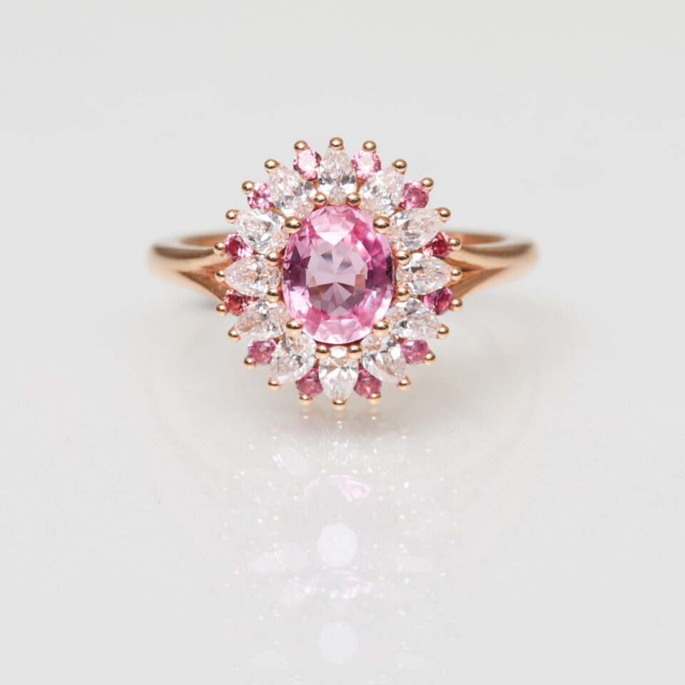 Bague Saphir Padparadscha