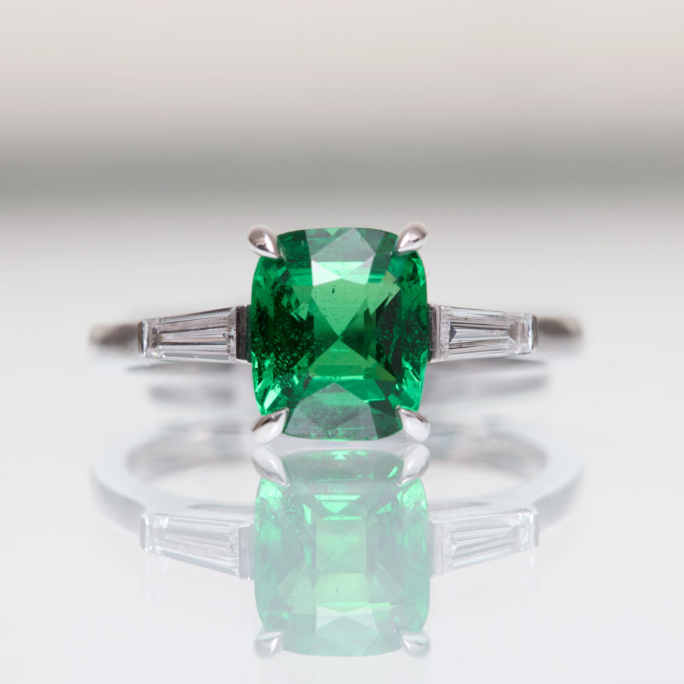 Bague Tsavorite Saphir vert