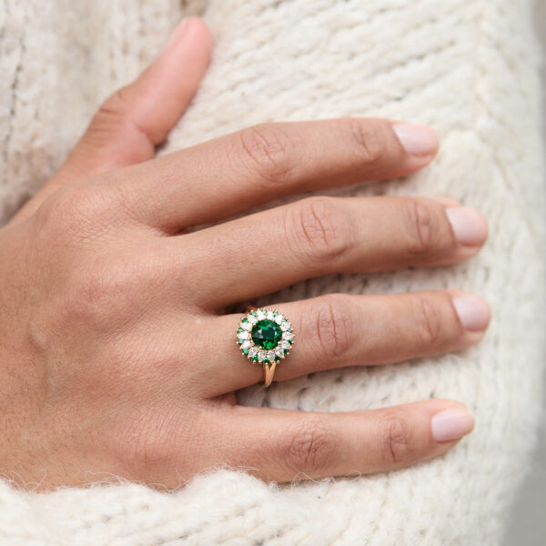 Bague Tsavorite Saphir vert