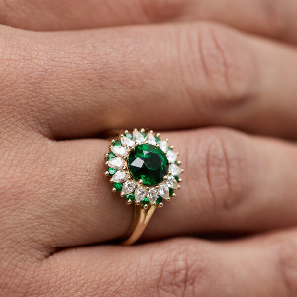 Bague Tsavorite Saphir vert