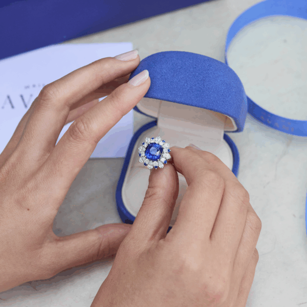 Bague Marguerite Saphir bleu