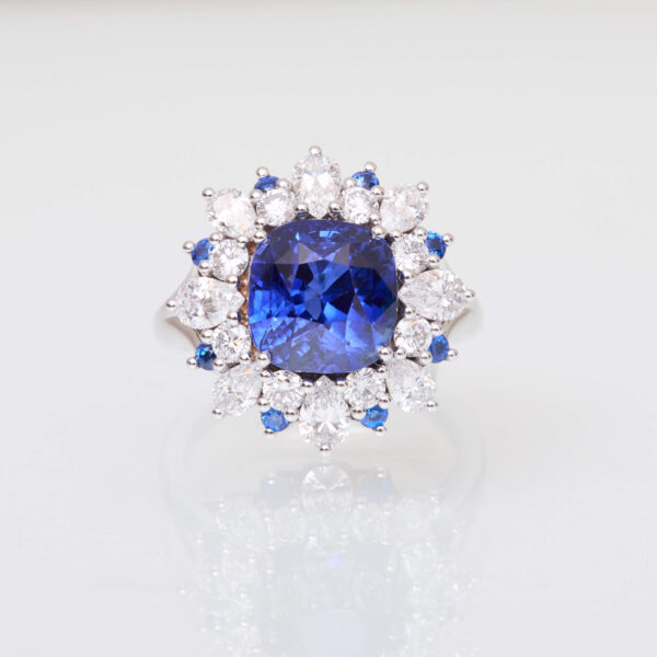 Bague Marguerite Saphir bleu