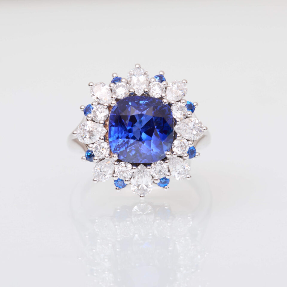 Bague Marguerite Saphir bleu