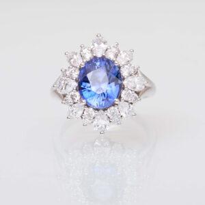 Bague Marguerite Saphir Bleu