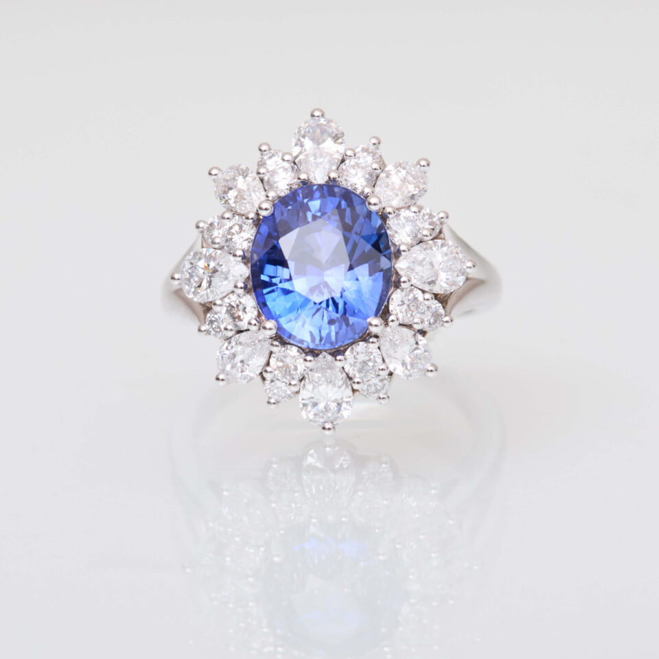 Bague Marguerite Saphir Bleu