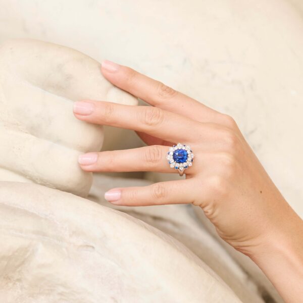 Bague Marguerite Saphir bleu