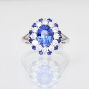 Bague Marguerite Saphir Bleu