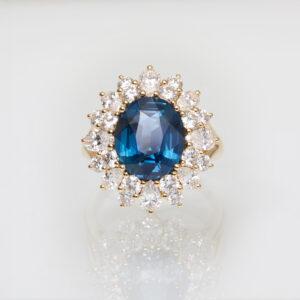 Bague Arugam Bay - Saphir Teal Indigo 5.04 carats
