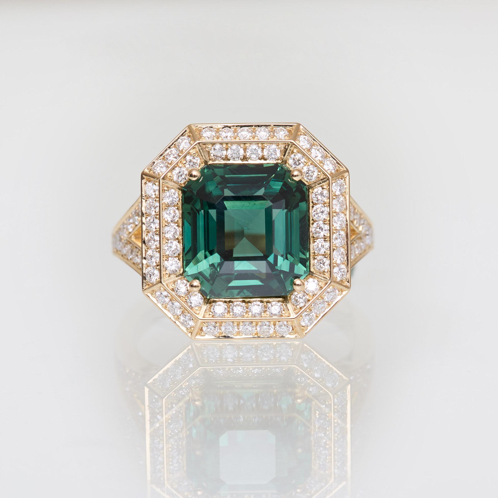 Bague Tiya - Saphir Teal 6.05 carats