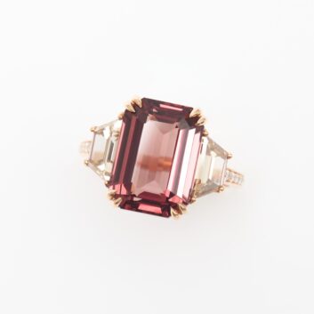 Bague Trilogie - Grenat Malaya 8.19 carats