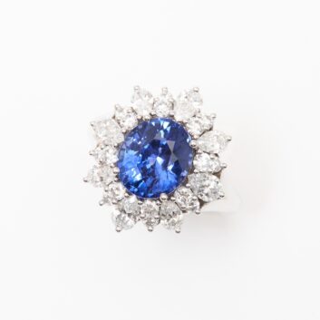 Bague Arugam Bay - Saphir Vivid Blue 4.09 carats