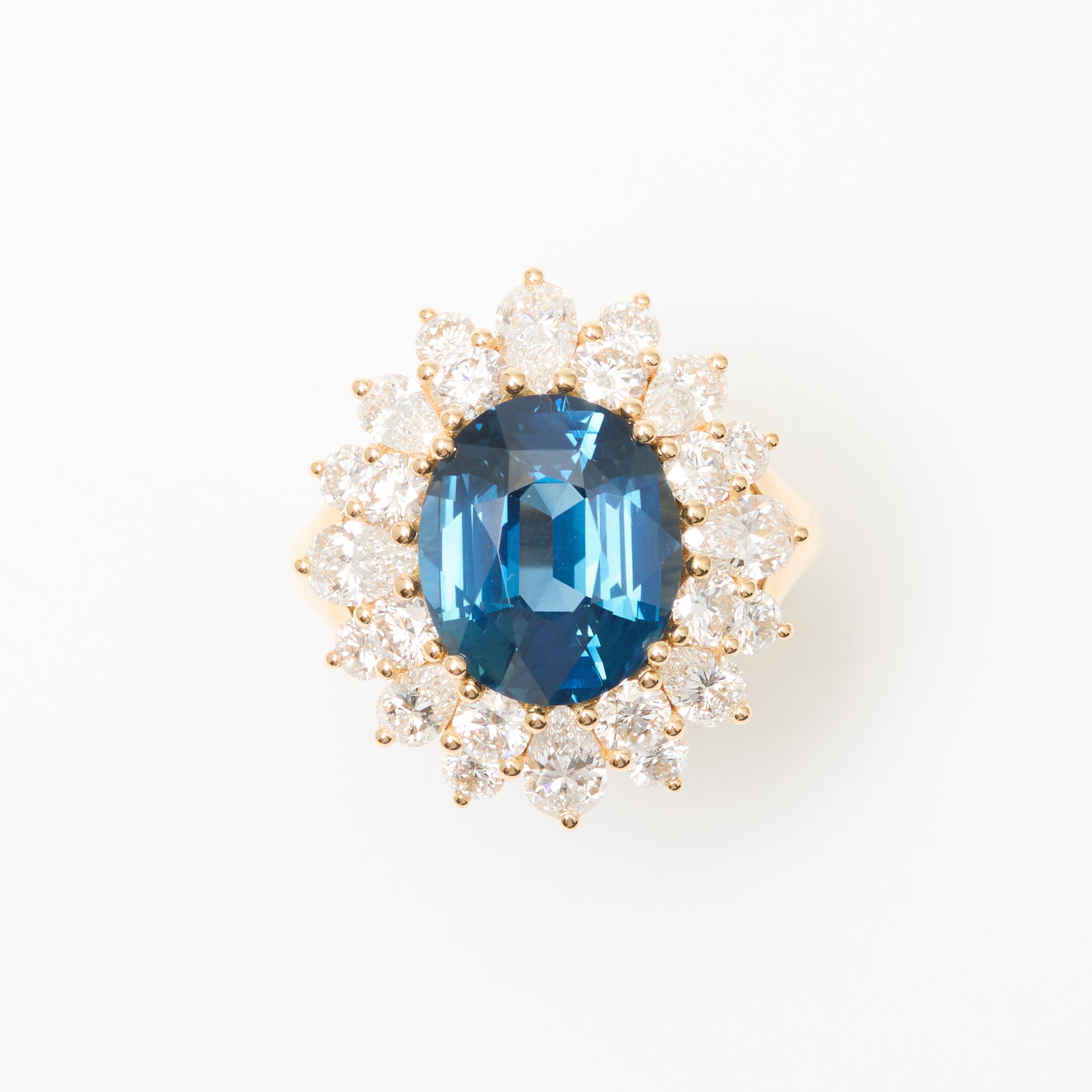 Bague Arugam Bay - Saphir Teal Indigo 5.04 carats