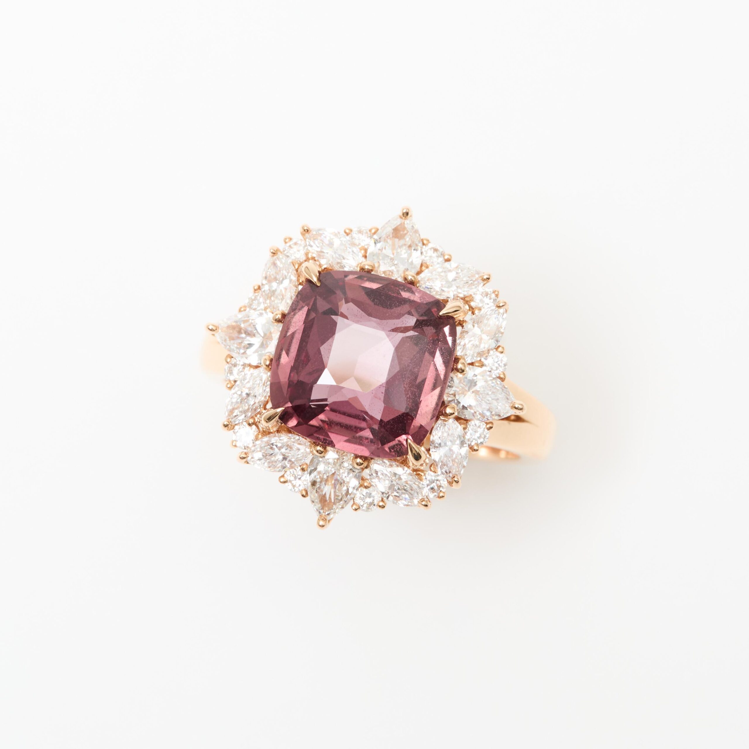 Bague Soleil - Saphir Padparadscha 4.37 carats