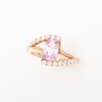 Bague Tourbillion - Saphir Padparadscha 1.56 carats