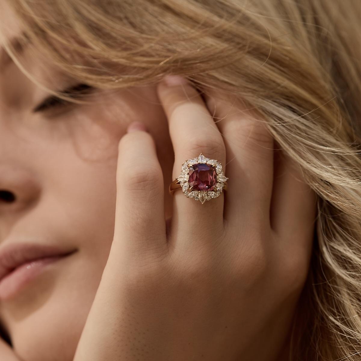 Bague Soleil - Saphir Padparadscha 4.37 carats – Image 2
