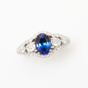 Bague bandeau Saphir Bleu